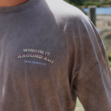 WINGIN IT BOX TEE WASHED BROWN