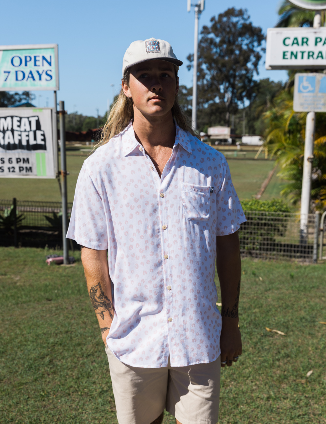 LEOPARD BUTTON UP PINK - OLAS SUPPLY CO.