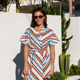 MUSE STRIPE WRAP  DRESS
