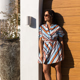 MUSE STRIPE WRAP  DRESS