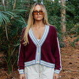RED SANDS KNIT CARDI