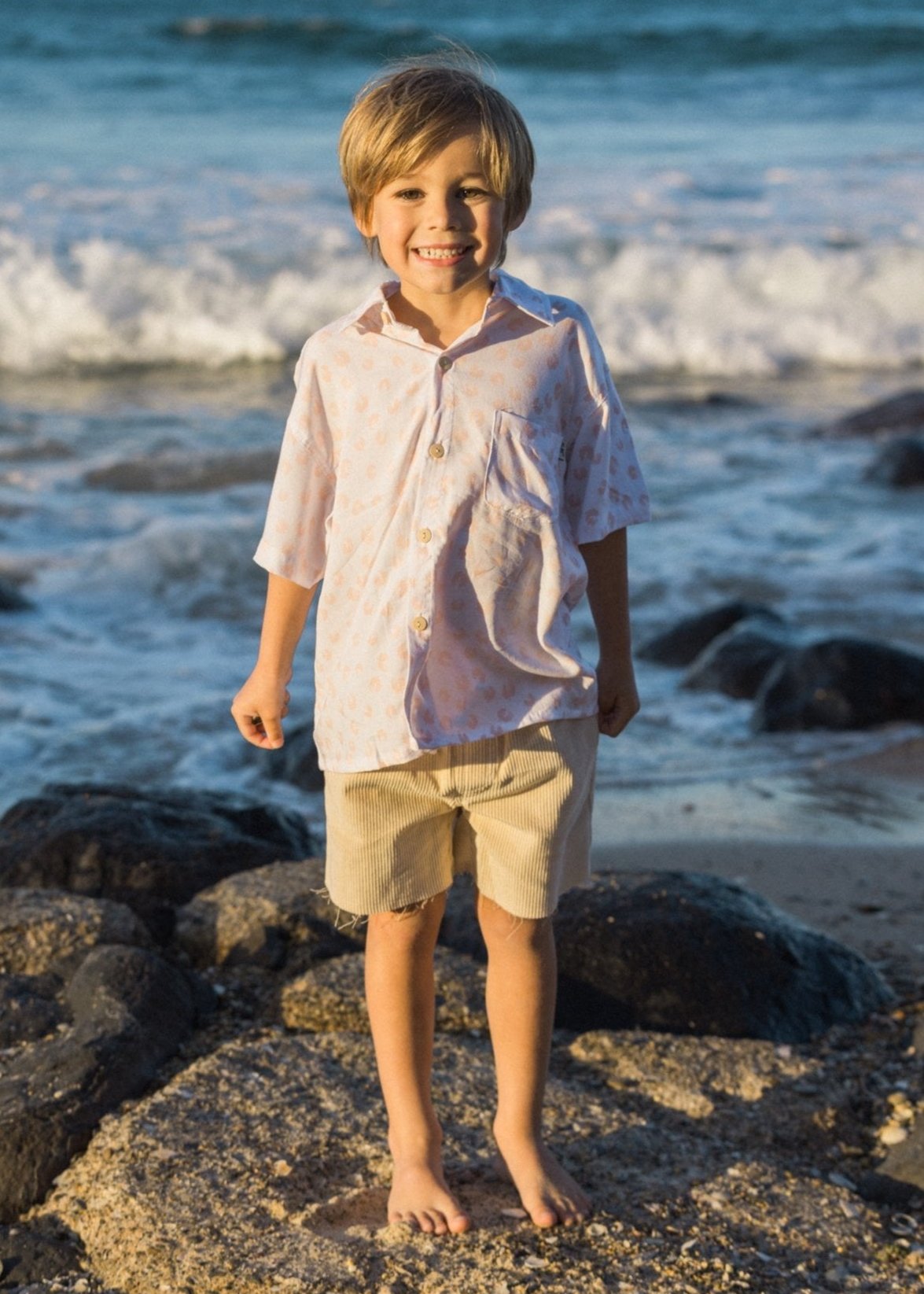LEOPARD MINI BUTTON UP PINK - OLAS SUPPLY CO.